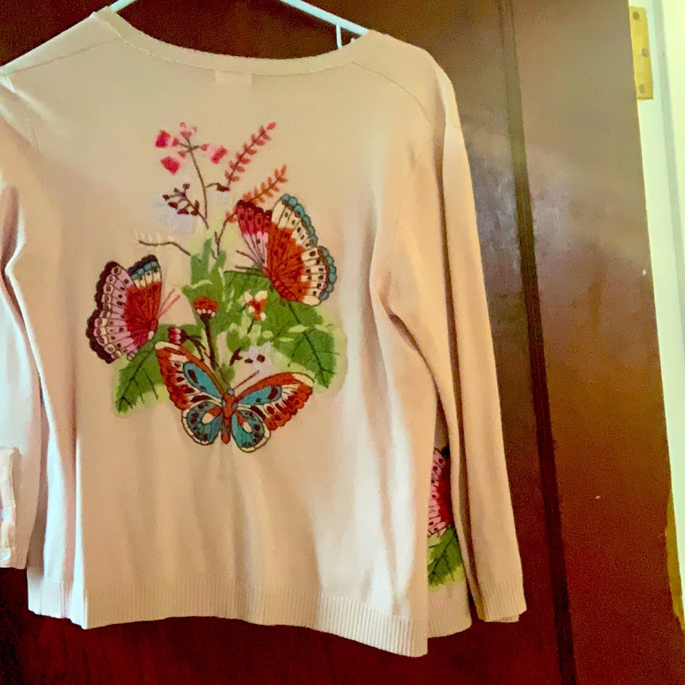 Anthropologie Odille pink cardigan